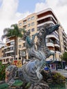 Fountain with prancing horse in Marbella Andalucia Spain Royalty Free Stock Photo