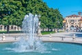 Fountain at Prato della valle in Italian town Padua Royalty Free Stock Photo