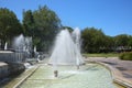 Fountain in the public gardens, which is located in the grounds of the Town Hall, Le Havre, Normandy, France Royalty Free Stock Photo