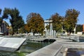 Fountain and rainbow in the center of City of Pleven