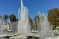 Fountain and rainbow in the center of City of Pleven