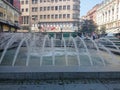 The fountain on Republic Square in the center of Belgrade