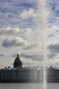 fountain on the river neva Royalty Free Stock Photo