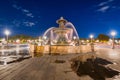 Fountain of river at Place de la Concorde at dusk, Paris. France Royalty Free Stock Photo