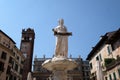 Fountain with roman statue called Madonna Verona Royalty Free Stock Photo