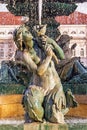 Fountain in Rossio Square in Lisbon Royalty Free Stock Photo