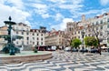 Fountain on Rossio Square in Lisbon, Portugal Royalty Free Stock Photo