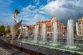 Fountain Sail Parus on the Volga River embankment on Leningradsky Spusk. Opened in 1986 for the 400th anniversary of Samara