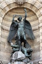 Fountain Saint-Michel at Place Saint-Michel in Paris