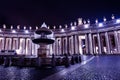 Fountain in Saint Peter`s Square at the Vatican Royalty Free Stock Photo