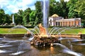 The fountain Samson tearing the lion`s mouth Royalty Free Stock Photo