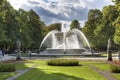 Fountain in the Saski City Garden, Warsaw, Poland Royalty Free Stock Photo