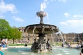 Fountain on Schlossplatz in Stuttgart Royalty Free Stock Photo