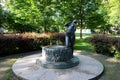 Fountain with a sculpture Elegy by the famous Croatian sculptor Ivana Franges on Rokov perivoj in Zagreb Royalty Free Stock Photo