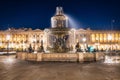 The Fountain of the Seas (Fontaine des Mers) at Place de la Concorde at dusk, Paris. France Royalty Free Stock Photo