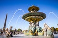 Fountain of the Seas and Louxor Obelisk, Concorde Square, Paris Royalty Free Stock Photo