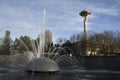 Fountain Seattle Center Space Needle Royalty Free Stock Photo