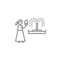 Fountain, selfie, adventure icon. Element of adventure icon. Thin line icon for website design and development, app development. Royalty Free Stock Photo