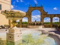 Fountain of the Seven Spouts, Pitigliano historical center, Tuscany, Italy Royalty Free Stock Photo