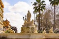 The Fountain of Seville or Fuente de Sevilla on Puerta de Jerez square in Seville, Spain.