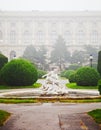 Fountain in shaped garden Royalty Free Stock Photo