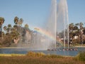 Fountain with shining rainbow Royalty Free Stock Photo