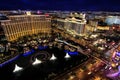 Fountain show at Bellagio hotel and casino at night, Las Vegas,