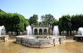 A fountain show in a botanical garden Royalty Free Stock Photo