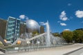 fountain show in park at Nagoya science museum building, Nagoya Royalty Free Stock Photo