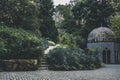 Fountain of the Small Birds. Pavilion in the Park of Pena in Sintra, Portugal Royalty Free Stock Photo