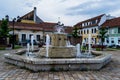 The fountain in the small market, Bistrita city