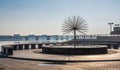 Fountain Sphere on the Dnipro city embankment in Ukraine