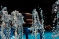 Fountain sprays, water splashes Royalty Free Stock Photo