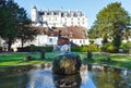 Fountain in spring public park. Loches town (France)