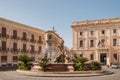 The fountain on the square Archimedes in Siracuse.