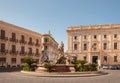 The fountain on the square Archimedes in Syracuse.