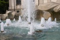 Fountain in the square in front of the Palace of Arts Royalty Free Stock Photo