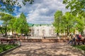 Fountain in St. Andrew park. Kronstadt, Russia