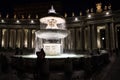 Fountain at St. Peter`s Basilica, Vatican, night