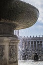 Fountain in St.Peter square with the Bernini`s colonnade in the background