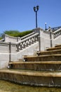 Fountain, Stairway And Lamppost Royalty Free Stock Photo