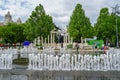 Liberty Square fountain at Budapest Royalty Free Stock Photo