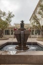 Fountain and statue of Star Wars baby Yoda