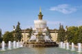 Fountain Stone flower against a background of the pavilion Ukraine exhibition of achievements of national economy