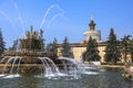 Fountain stone flower in VDNH exhibition in Moscow Royalty Free Stock Photo