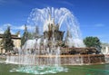 Fountain stone flower in VDNH exhibition in Moscow Royalty Free Stock Photo