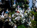 Amusing fountain with tiny figures in Amalfi Italy depicting life in the mountains behind the city