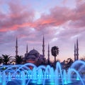 Fountain on Sultanahmet area in evening time Royalty Free Stock Photo