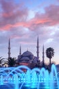 Fountain on Sultanahmet area in evening time Royalty Free Stock Photo