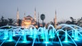 Fountain on Sultanahmet area in evening time Royalty Free Stock Photo